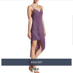 Socialite Draped Sweetheart Asymmetrical Dress